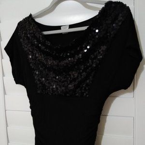 Black sequin dress shirt